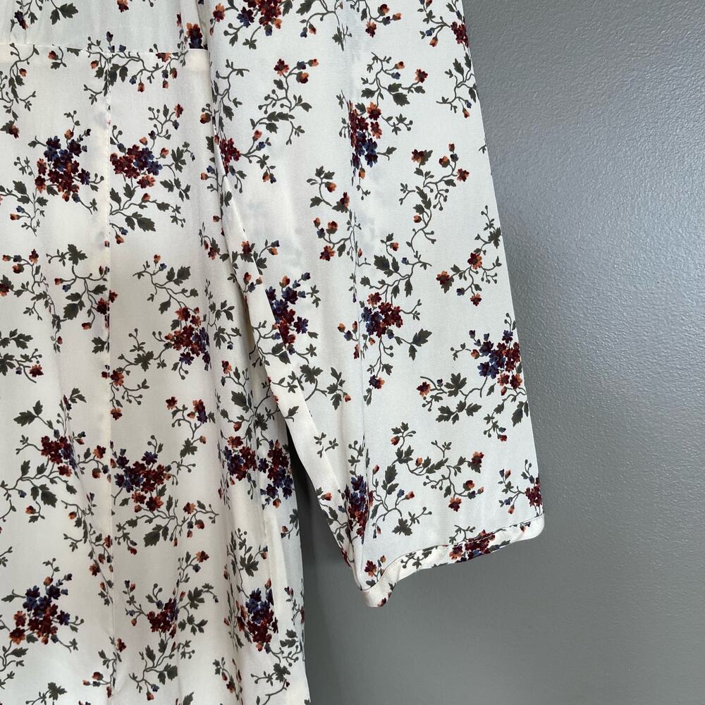 Veronica Beard Riggins Dress Whitestone Size 8 Silk Ivory Cream Floral Blouson - Picture 12 of 16